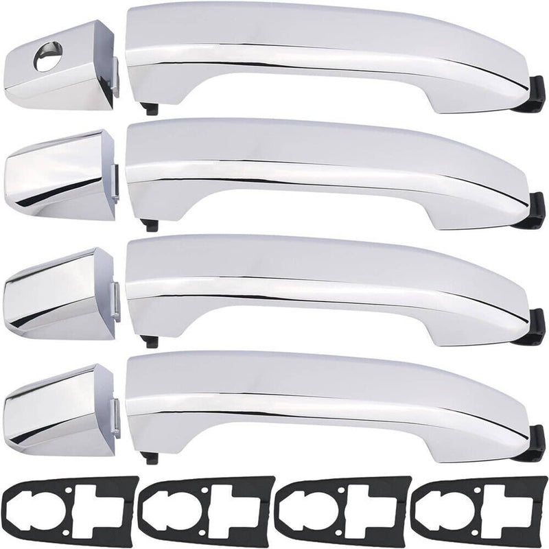 Exterior Door Handle Chrome Set of 4 for Chevrolet Silverado 1500 2014-2017