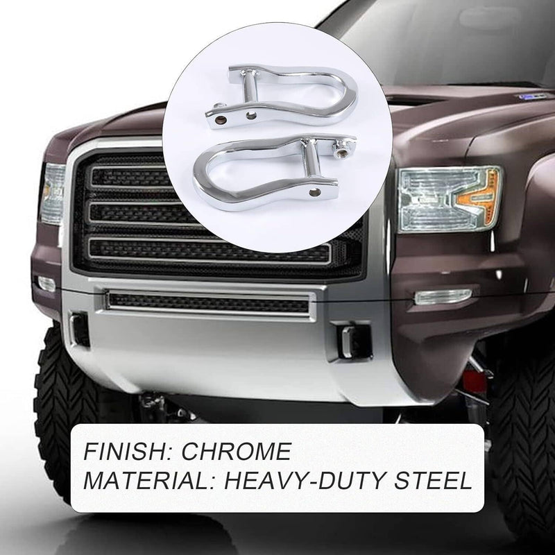 2Pcs Chrome Tow Hooks 84072462 for Chevrolet GMC Silverado Sierra 1500