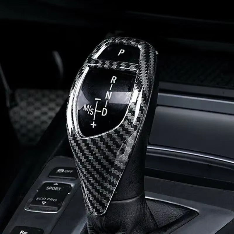 Gear Shift Knob Cover Trim Carbon Fiber for BMW F30 F34 F35 3-Series 2013-2018