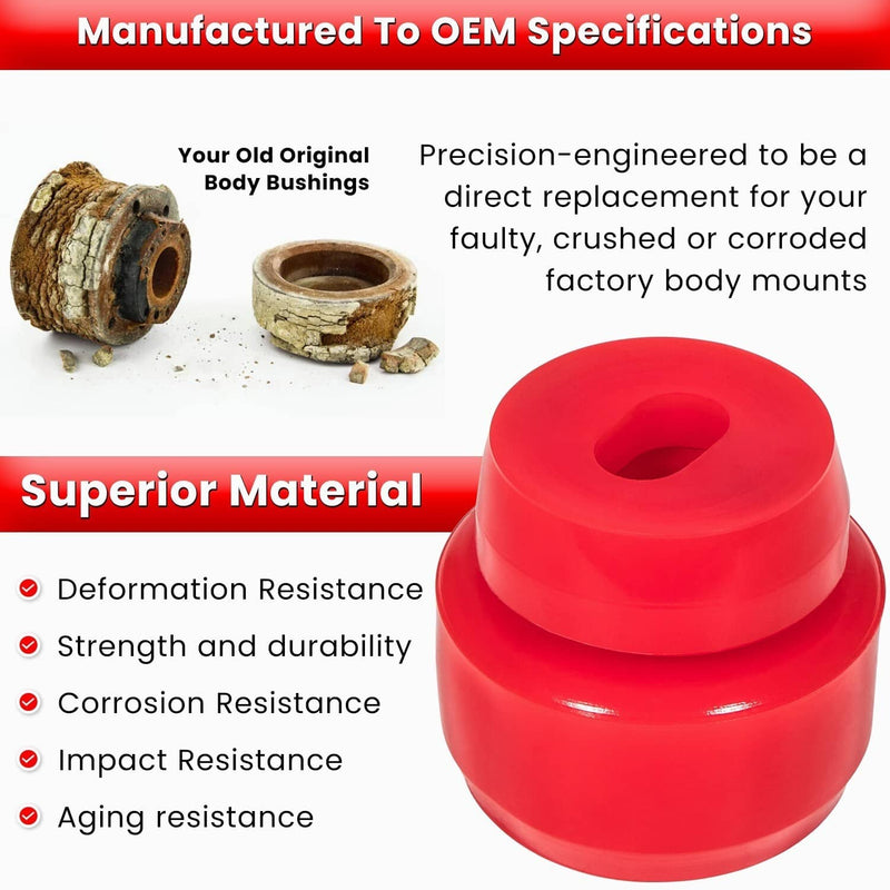 7-141 Silicone Body Cab Mount Bushing Kit for Chevy Silverado Sierra 1999-2014