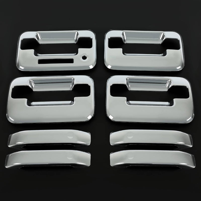 DURAFORCE Door Handle Cover for Ford F-150 F150 4DR Crew Cab 2004-2014 Chrome ABS Keypad
