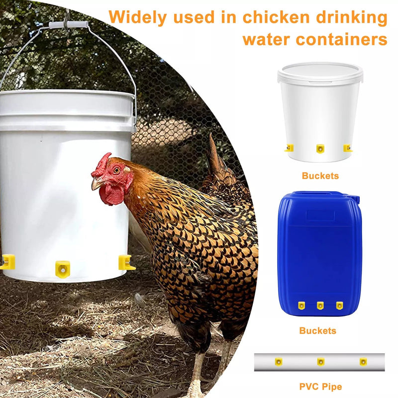 15Pcs Automatic Chicken Water Nipples Easy to Install Horizontal Poultry Waterer