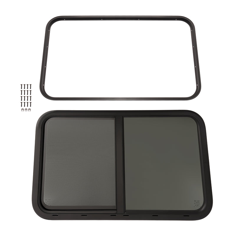 35" x 22" Horizontal Slider RV Window with Screen for Cargo Trailer