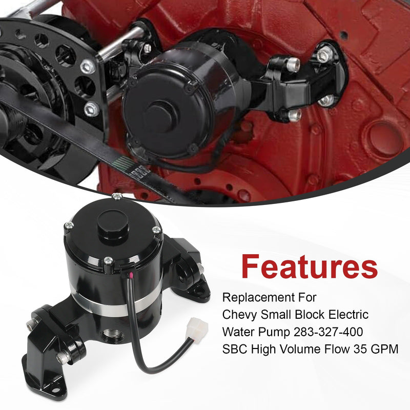 SBC Electric Water Pump 283 327 350 400 Small Block Chevy High Flow Black