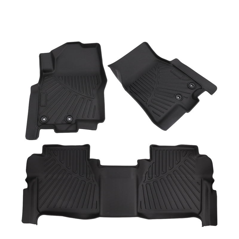 Floor Mats Liner Set for Nissan Frontier Crew Cab 2022-2025 All Weather TPE 3PCS