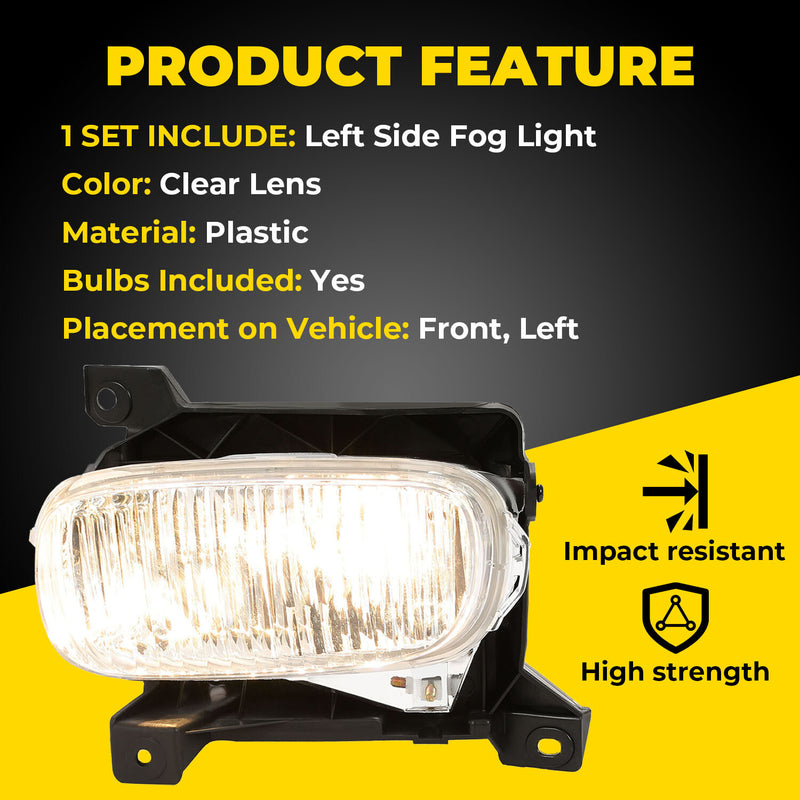 Front Left Driving Fog Lamp Clear With Bulb Set for Toyota Tundra 2000-2006