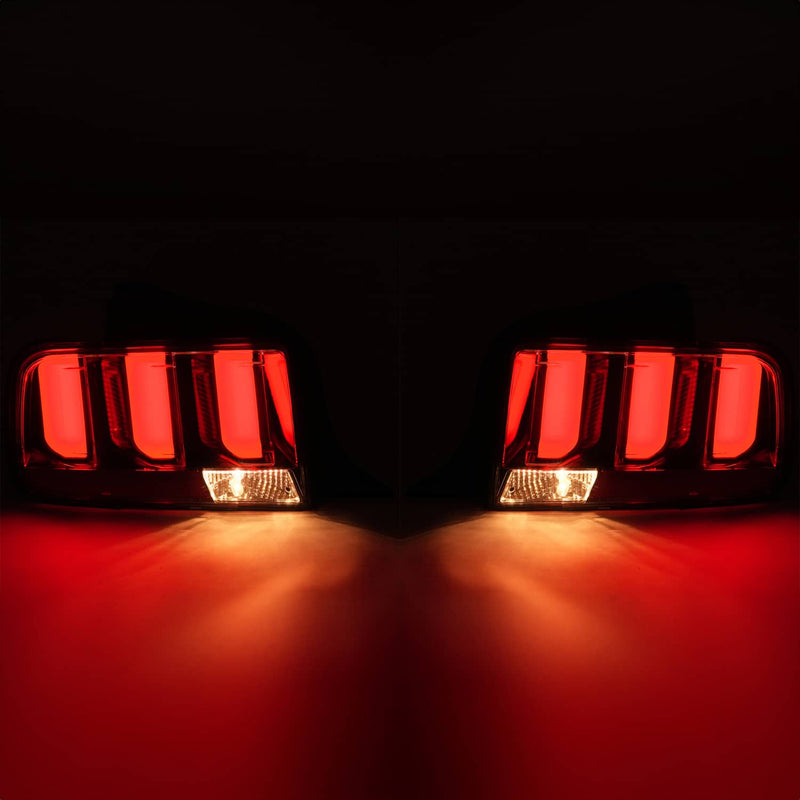 DURAFORCE Clear Lens LED Tail Lights Rear Brake Lamps for Ford Mustang 2005-2009 Set