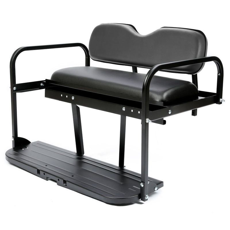 Golf Cart Flip Folding Rear Back Seat Kit Black for EZGO Marathon