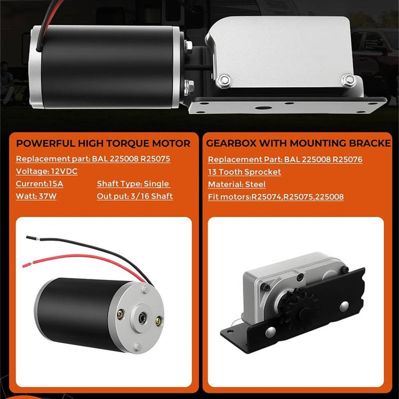 R25076-1 RV Slide Out Gear Box High Output Motor for R25075 R25076-1