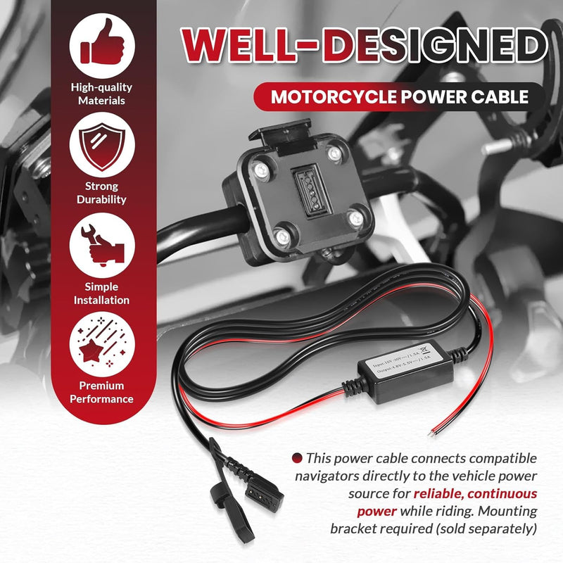 010-12953-03 Motorcycle Power Cable for Garmin Tread and zūmo XT Navigators 5.5