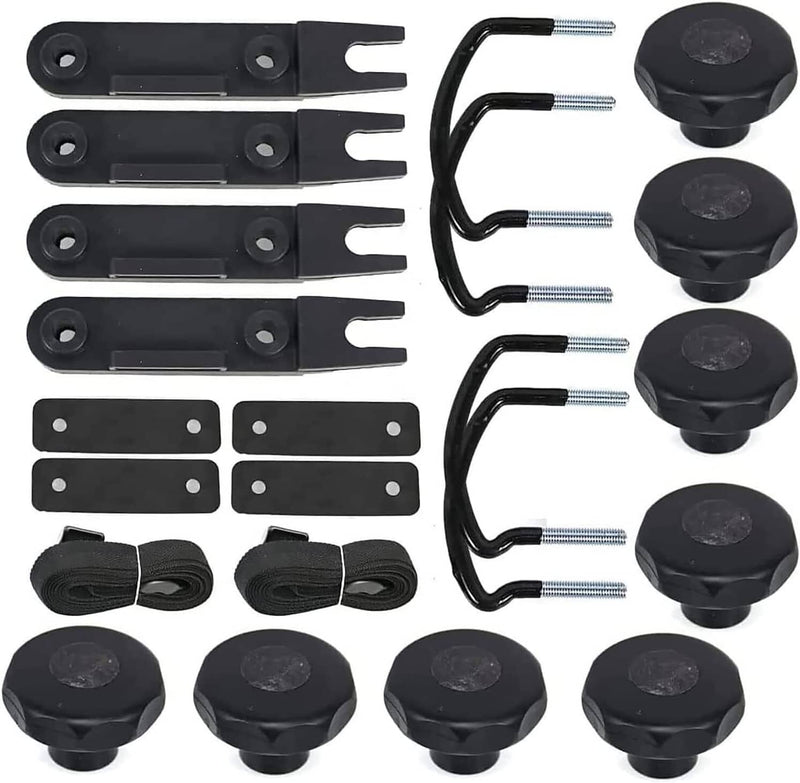4Pcs Roof Box U-Bolt Clamps Cargo Carrier Roof Rack Bracket Van Mounting Black