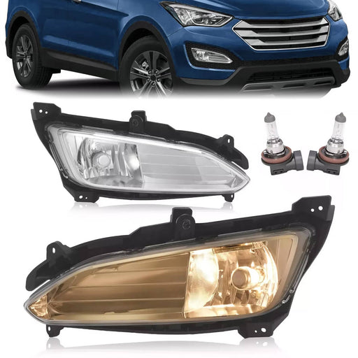 DURAFORCE Front Driving Fog Light Lamp Assembly for Hyundai Santa Fe Sport 2013-2016 Pair