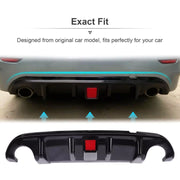DURAFORCE For 2014-2017 Infiniti Q50 Glossy Black Rear Bumper Diffuser W/ LED Brake Light