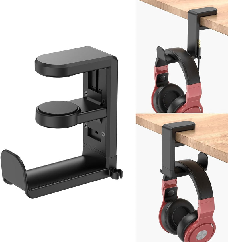 360 Gaming Headphone Hanger Display Stand Holder Hook Under Desk Mount