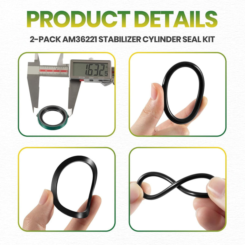 AM36221 Stabilizer Cylinder Seal Kit 2 Pack for John Deere Rod 1.125 Bore 2