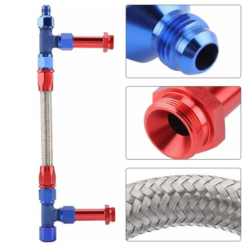 Braided Dual Feed Carb Fuel Line Fitting 8AN for Holley 4150 Carburetor AN8