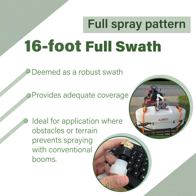 BN2BP125FWX-CS Full Pattern 16ft Broadcast Spray Boomless Nozzle for 2GPM Pump