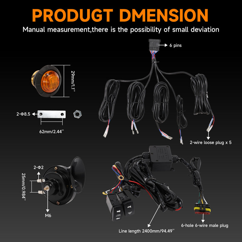 Plug and Play Turn Signal Horn Kit for Polaris Can-Am Kawasaki UTV Universal