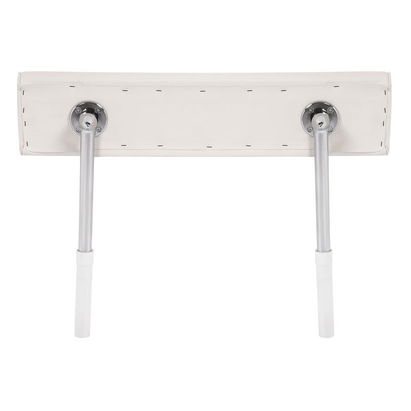 Universal Boat Seat Backrest with Folding Arms Leaning Post White Silver