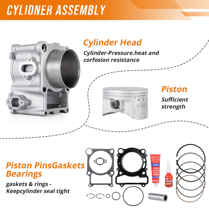 Cylinder Piston Gasket Top End Kit 84.5mm for Yamaha Kodiak 400 Grizzly 400