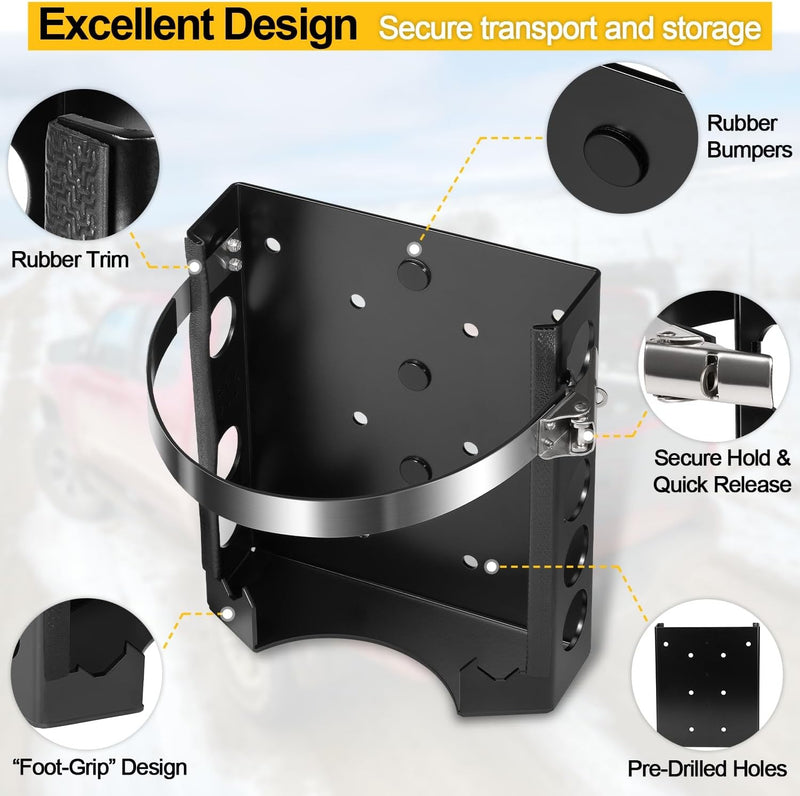 Propane Tank Mount Holder 9 Inch Cylinder Tank Mounting Bracket 11 lb 4.25 lb