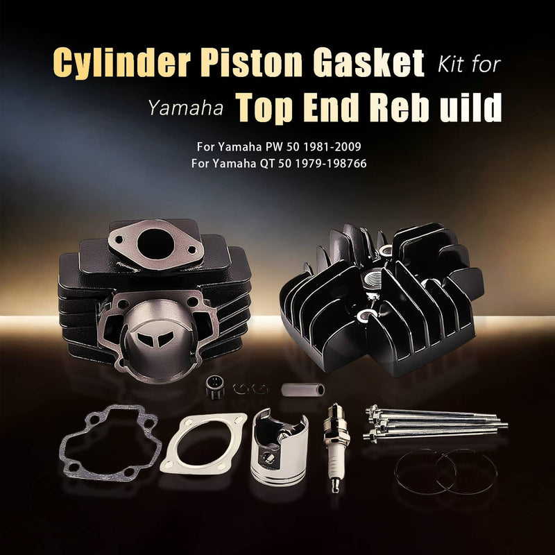 60CC Big Bore Cylinder Piston Gasket Head Top End Set for Yamaha PW50 1981-2009