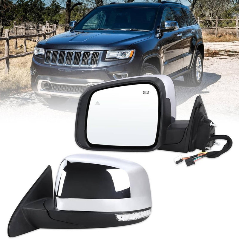 Driver Side Mirror w/Manual Folding Blind Spot for Jeep Grand Cherokee 2011-2022