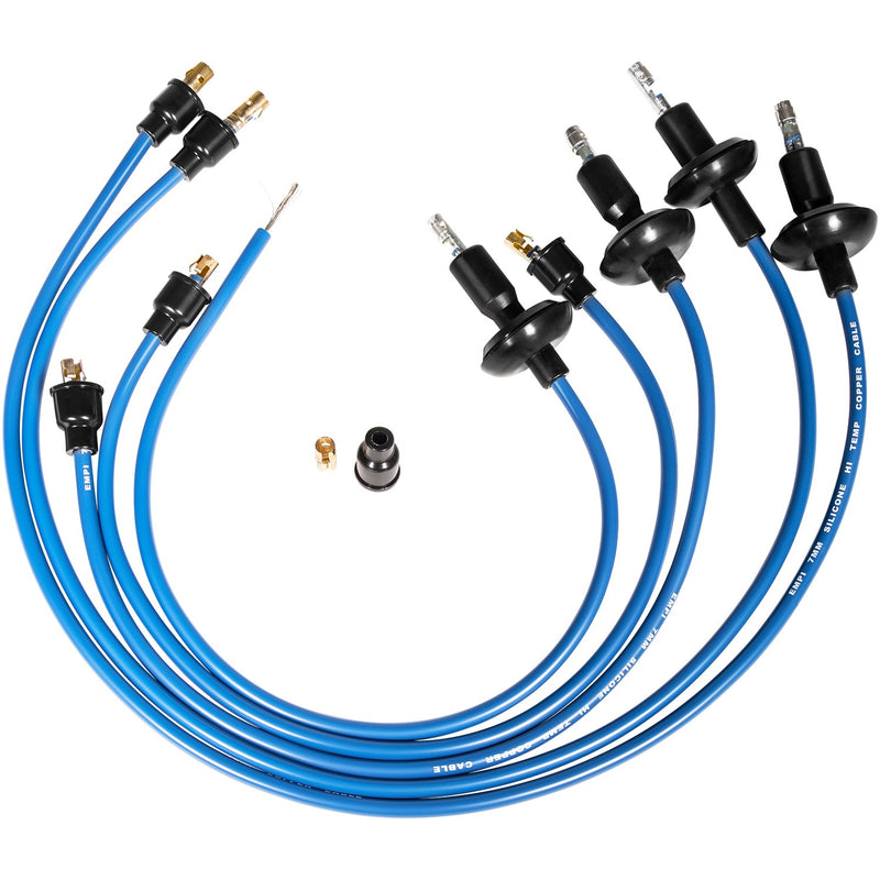 00-9407-0 7mm Blue Ignition Spark Plug Wire Set Compatible for VW Type 1