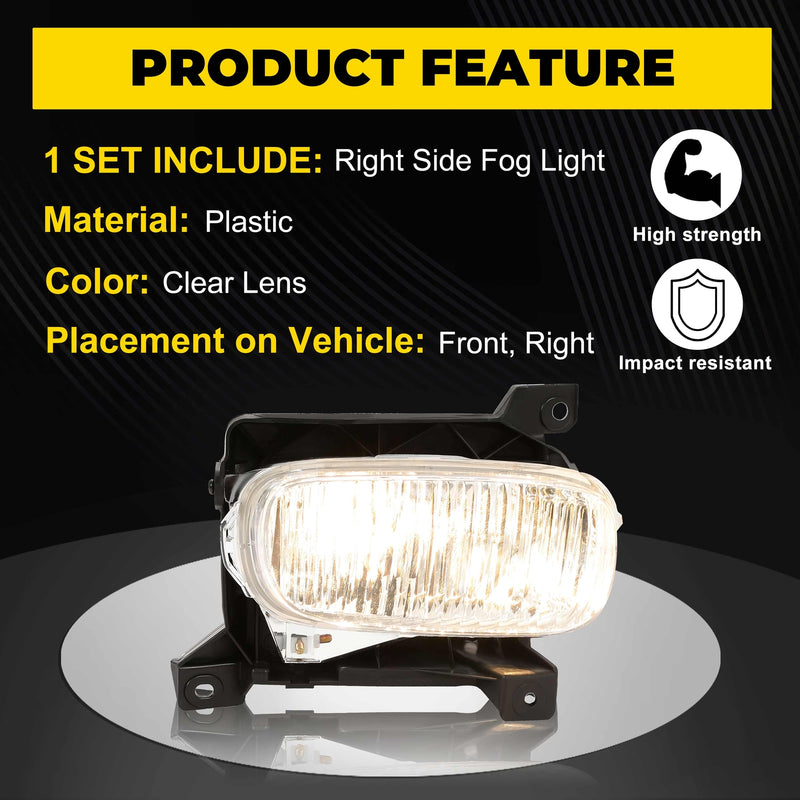 Fog Light Assembly Passenger Clear Lens with Bulb for Toyota Tundra 2000-2006