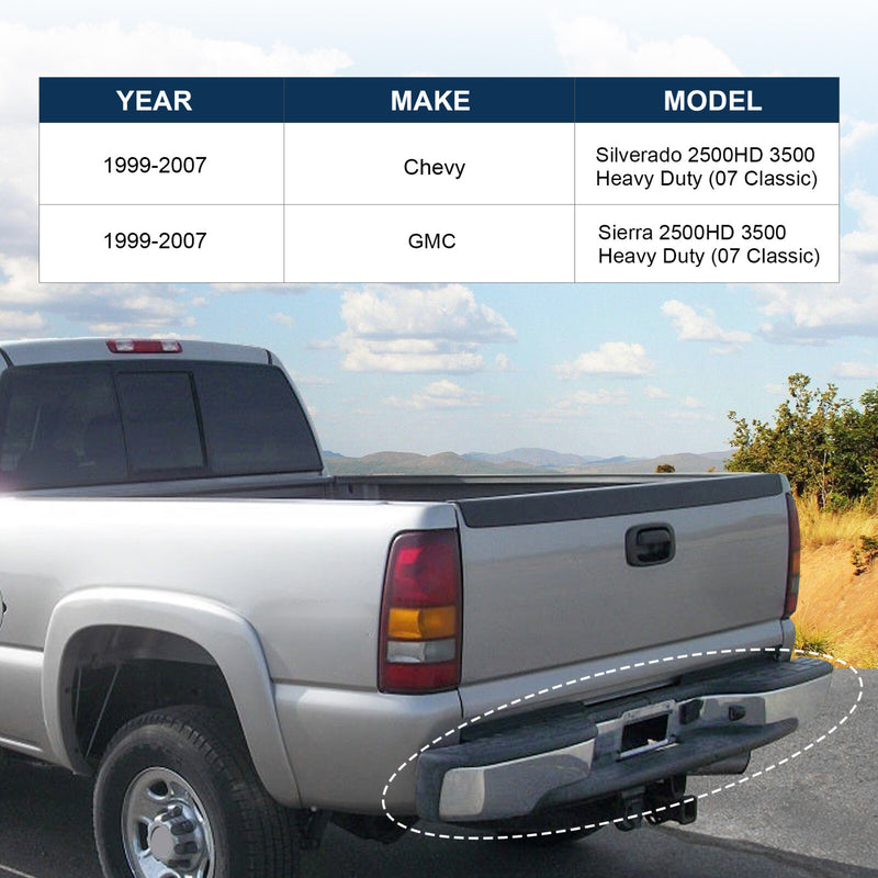 Complete Chrome Rear Bumper for Chevy Silverado GMC Sierra 1500 2500 1999-2007