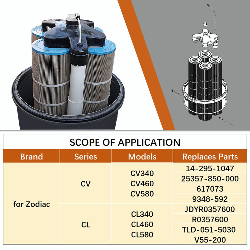 R0357600 Cartridge Filter Manifold for Jandy CV and CL Series Replacement