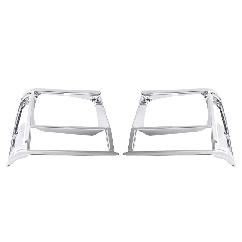 DURAFORCE Headlight Bezel Trim for Jeep Cherokee 91-96 Comanche 91-92 Chrome 2PCS