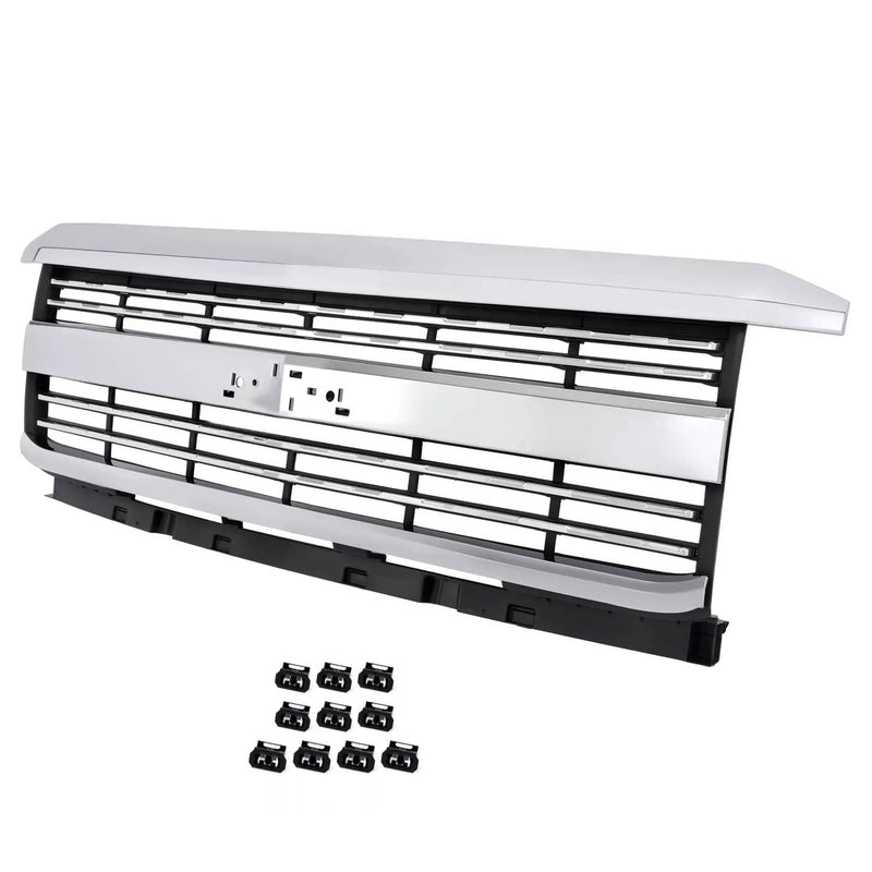 DURAFORCE Chrome Front Grille Grill Assembly for Chevy Silverado 2500 HD 3500 HD 2015-2019