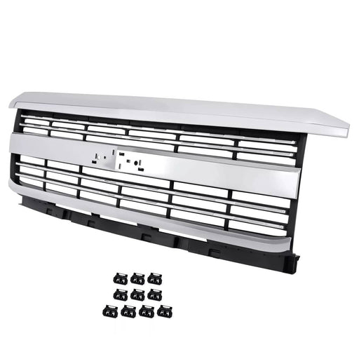 DURAFORCE Chrome Front Grille Grill Assembly for Chevy Silverado 2500 HD 3500 HD 2015-2019