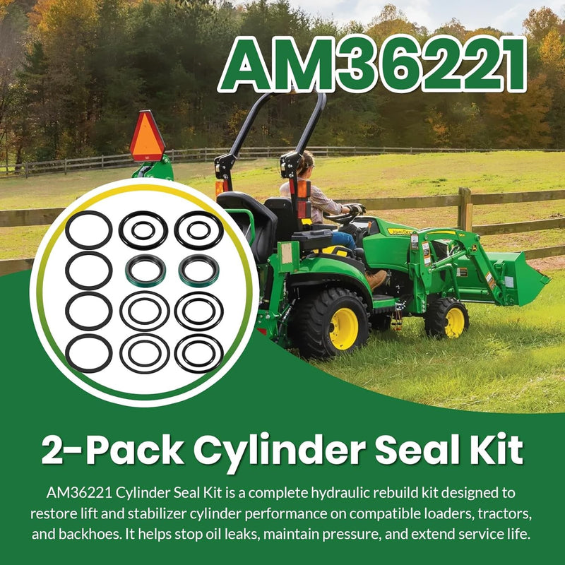 AM36221 Stabilizer Cylinder Seal Kit 2 Pack for John Deere Rod 1.125 Bore 2