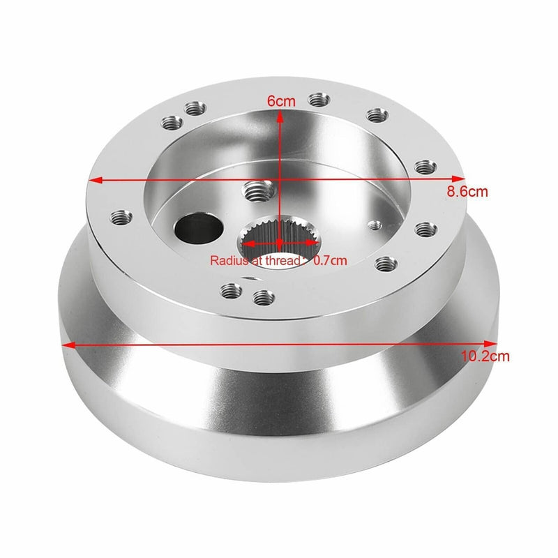 Steering Wheel Hub Adapter 5 & 6 Hole Polished Silver for GM Chevy Aluminum