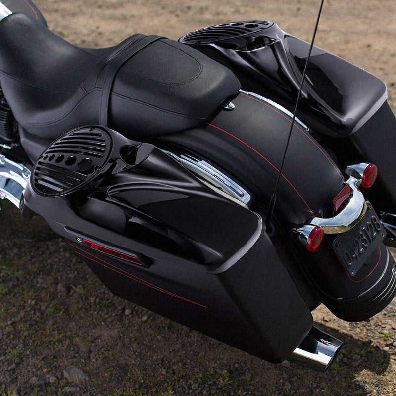 Gloss Black 8" Speaker Lids w/ Tweeter Port for 2014-2025 Harley Touring Models
