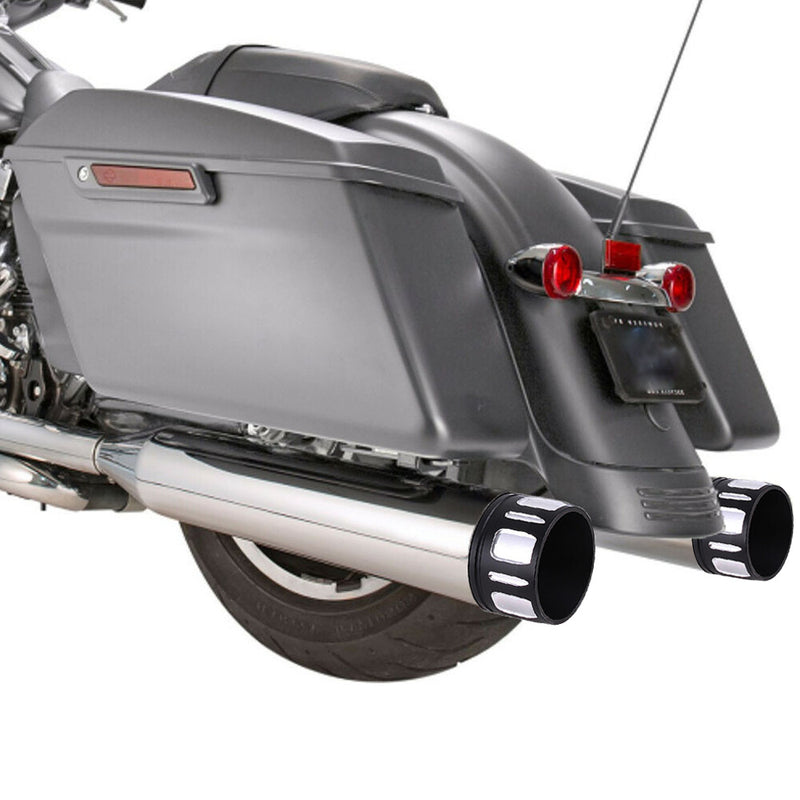 4in Slip On Muffler Exhaust Pipes for Harley Touring Bagger Glide 1995-2016 Pair