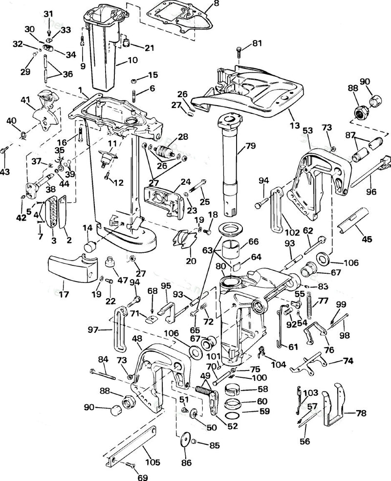 331812 Upper Front Motor Mount for Johnson Evinrude 20HP 25HP 30HP 4 Pieces