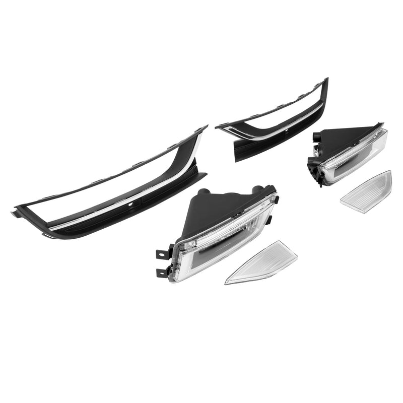 DURAFORCE Fog Light Bezels Chrome Trim RH LH for Volkswagen Passat 2012-2015 Pair