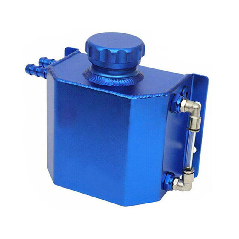 1L Universal Aluminum Radiator Coolant Overflow Bottle Recovery Water Tank Blue