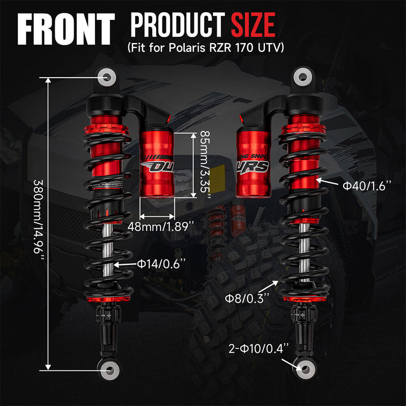 Stage 5 Front Rear Shocks Absorbers Set for Polaris RZR 170 RZR170 2009-2021