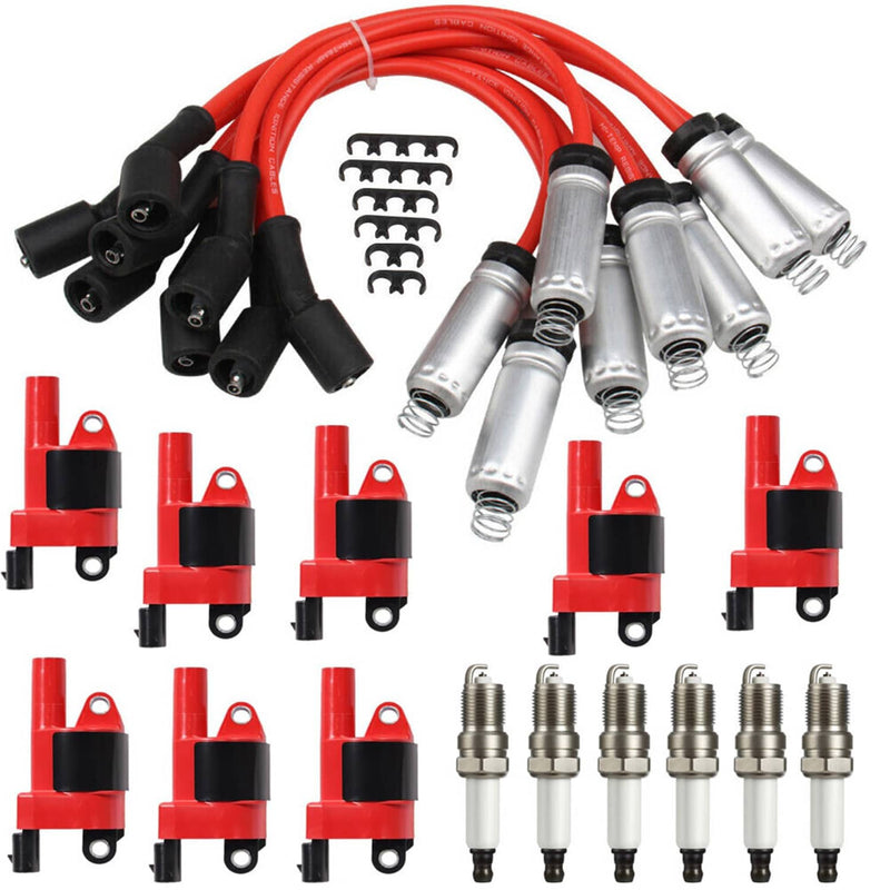 UF414 Ignition Coil Spark Plug Wire Set for Chevy GMC 5.3L 6.2L V8