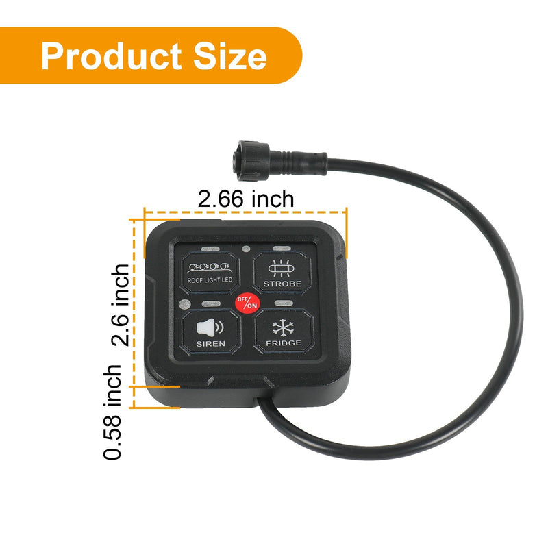 4 Gang ON/OFF Switch Panel Circuit Control Box for Marine Boat Car 12V LED Light