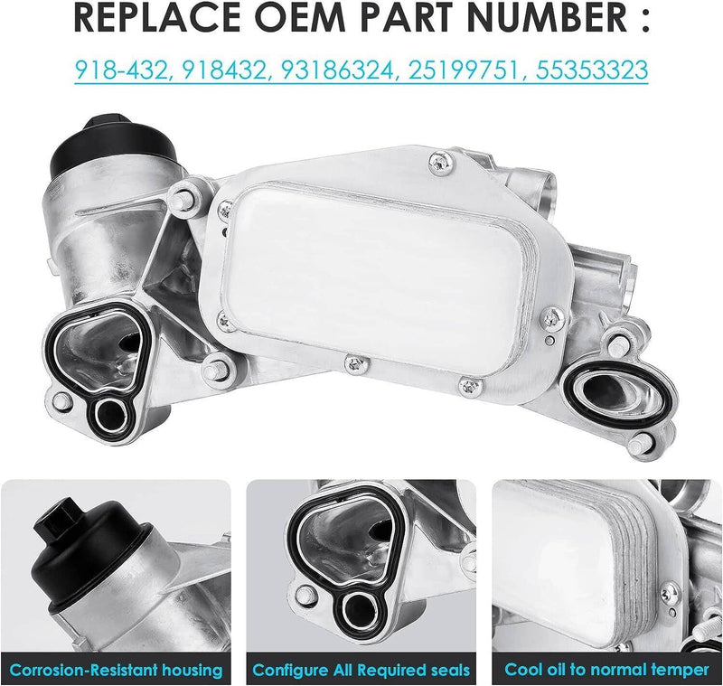 Engine Oil Cooler Filter Housing Assembly for Chevy Cruze Aveo Pontiac G3