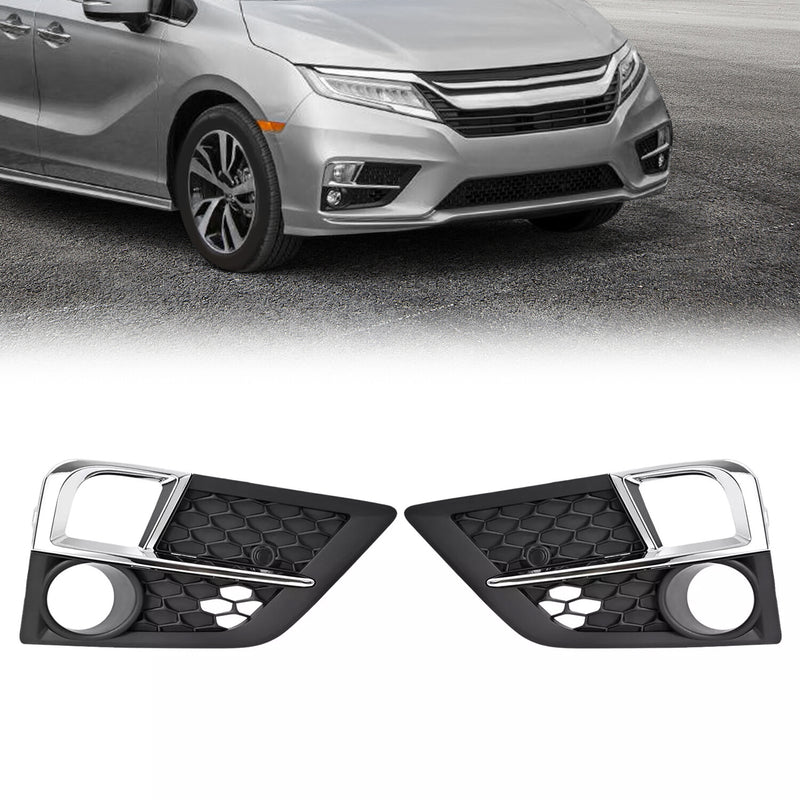 Front Bumper Fog Lights Chrome Trim Covers for Honda Odyssey 2018-2020 Pair