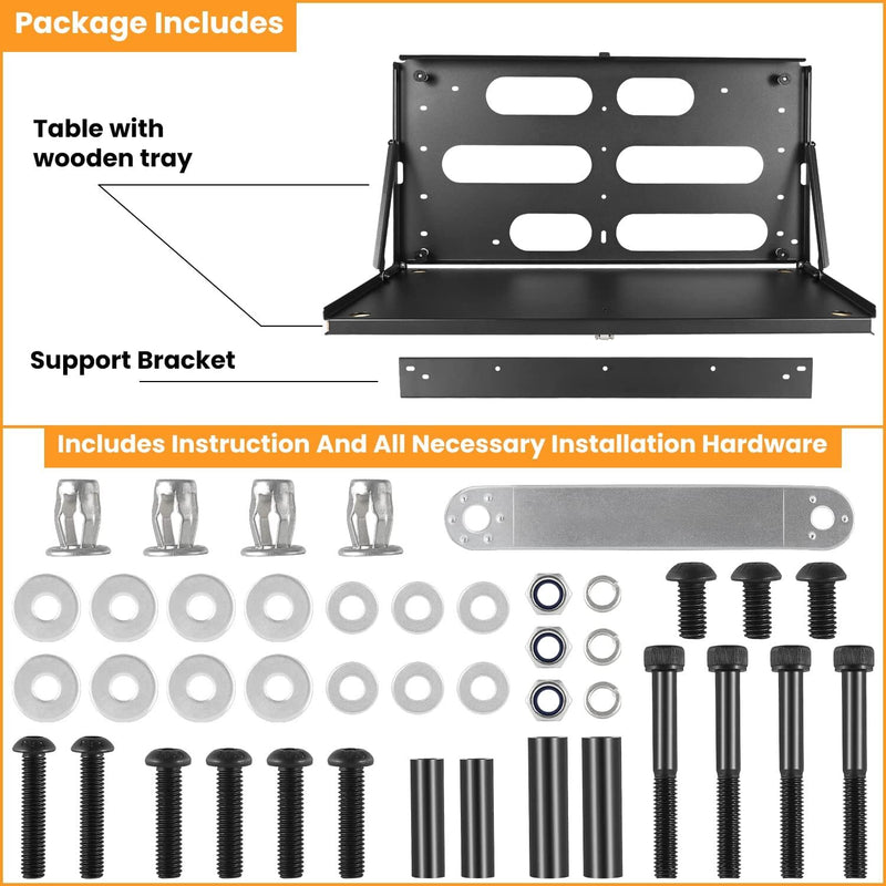 Drop Down Tailgate Table for Jeep Wrangler JK JKU JL JLU Unlimited 2007-2022