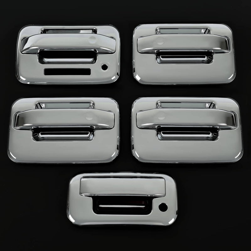 DURAFORCE Chrome Door Handle Tailgate Covers With Keypad for Ford F150 2004-2014 4 Door