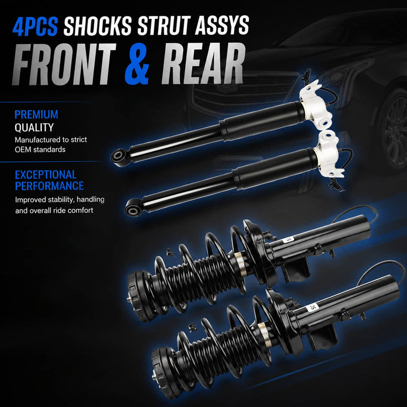 Full Set Front & Rear Shock Struts Assys w/Electric for Cadillac XTS 2013-2019