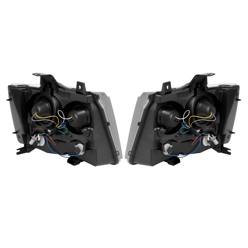 DURAFORCE Headlights for Avalanche Suburban Tahoe 2007-2014 LED Bar LH RH Projector